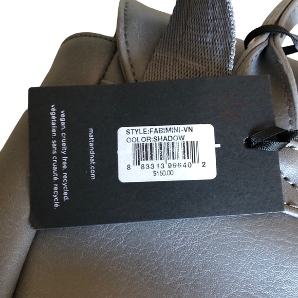 Matt & Nat NWT Fabi Mini Backpack In Shadow Gray - Picture 10 of 13